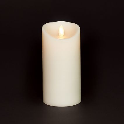 3 Inch Diameter Moving Flame Ivory 6 Inch Flameless Candle - Remote