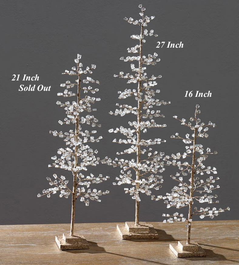 Holiday Winter 16" Champagne Glass Crystal Glitter Tabletop Tree Buy Now