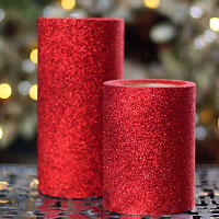 pillars glitter christmas candles operated battery impressions flameless candle inch