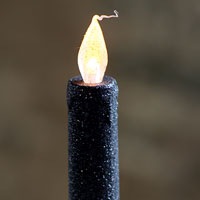 led taper glitter candle operated battery inch short