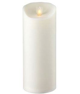Moving Flame White Unscented Candle Battery Operated 3.5 x 9 - Timer - Remote Ready