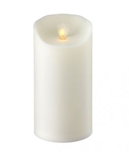Outdoor Moving Flame Ivory Resin Battery Operated Candle 9 Inch - Timer