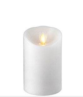 3 Inch Diameter White Moving Flame 4 Inch Candle - Remote Ready