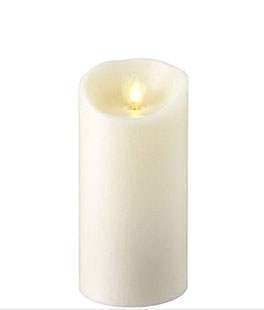 3 Inch Diameter Moving Flame Ivory 6 Inch Flameless Candle - Remote Ready