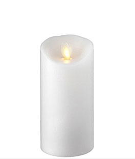 3 Inch Diameter White Moving Flame 6 Inch Candle - Remote Ready