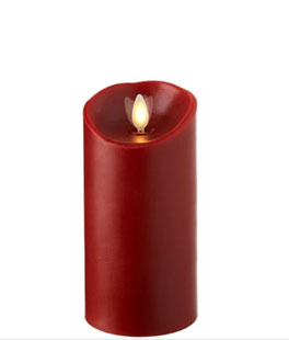 3 Inch Diameter Red Moving Flame 6 Inch Candle - Remote Ready