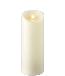 3 Inch Diameter Moving Flame Ivory 8 Inch Flameless Candle - Remote Ready