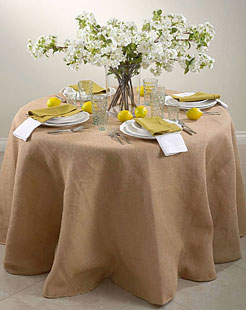 120 Inch Round Top Quality Burlap Lined Table Skirt - Passe Partout Collection