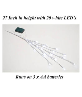 27 Inch Battery Operated White Branch with 20 White LED