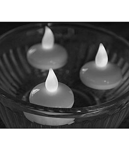 Value Pack - 12 Floating Battery Operated Non Flickering White Tealights