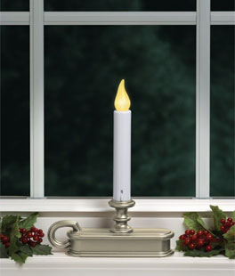 Traditional Battery Operated Window Candle Pewter - Dual Mode