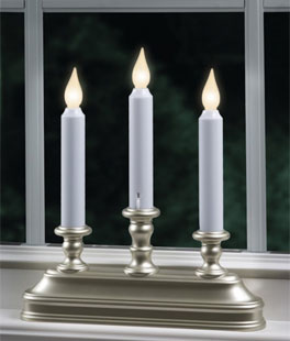 Pewter 3-Tier Battery Operated Window Candle