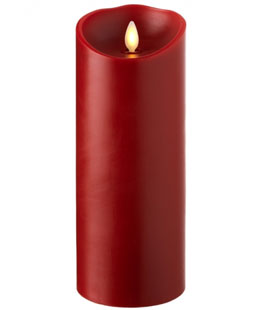 Moving Flame Red Candle Battery Operated 3.5 x 9 Timer - Remote Ready