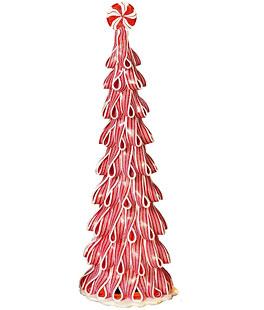 Lighted Peppermint Candy Ribbon Tree - Battery Operated 18 Inch