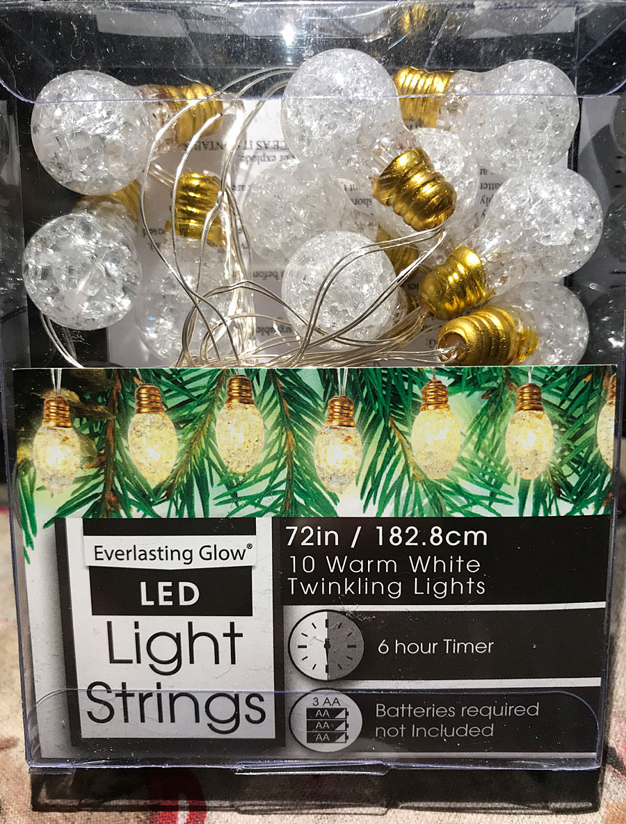 Everlasting Glow Crackle Glass Twinkling Lights - 10 Warm White - 6 ...