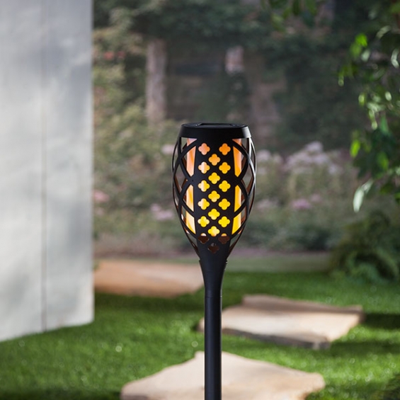 Illuminated Garden: FireGlow LED Hurricane Lantern - 9.5 Inch Matte Black