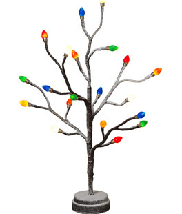 Lighted Multi color Christmas Bulb Tree - 19.7 Inch - New