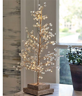 16 Inch Lighted Jeweled Acrylic Tree - 20 Lights