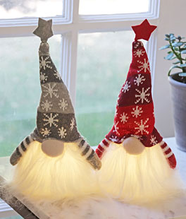 Lighted Christmas Gnome Set of 2 Plush - 11 Inch