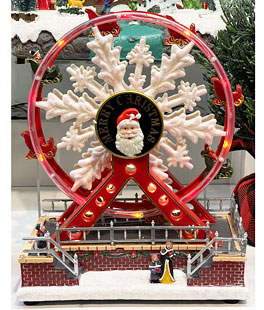 Lighted Musical Moving Holiday Ferris Wheel Battery Operated