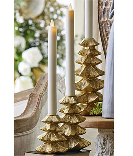 Gold Tree Candlestick Holders - Set of 3 Gold From RAZ