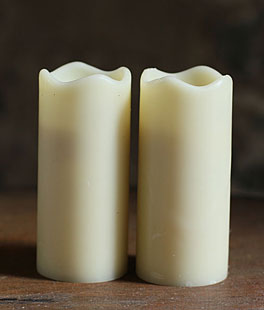 3 Inch Battery Operated Ivory Wax Votives Set of  2 - Timer