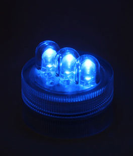 Super Bright 3 LED Blue Waterproof Tea Light - Set Of 10