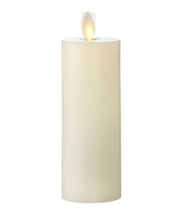 2 x 6 Inch Moving Flame Ivory Wax Unscented Flat Votive Candle - Remote Ready