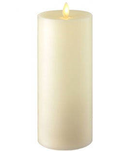 Moving Flame Candle 9 Inch Ivory Flat Top with Timer - Remote Ready
