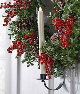 Wreath Hanger and Taper Candle Holder - 28 Inch Adjustable