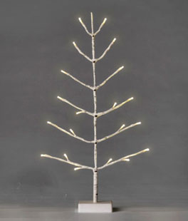 Lighted Flat Birch Tree - Battery Operated 24 Inch With Timer