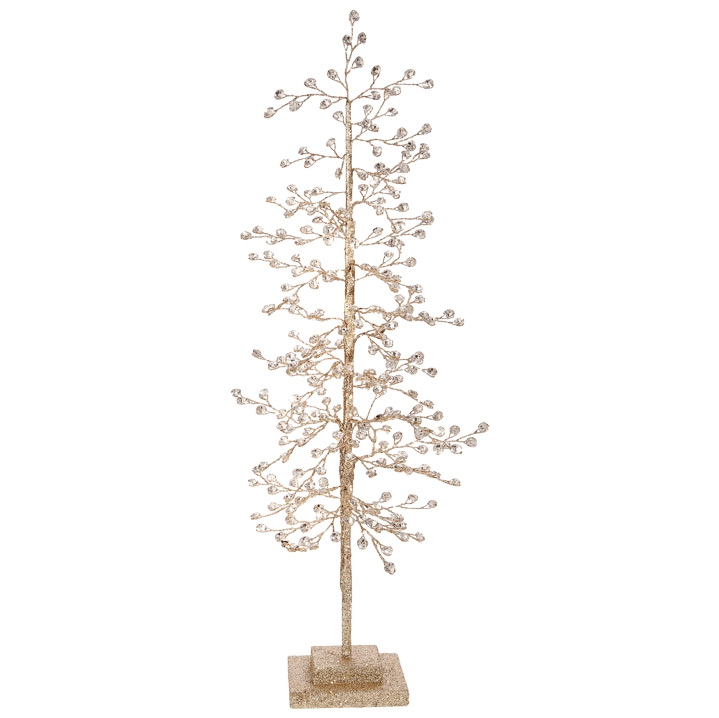 22 Inch Gold Glitter Tabletop Tree with Jewels - Buy Now