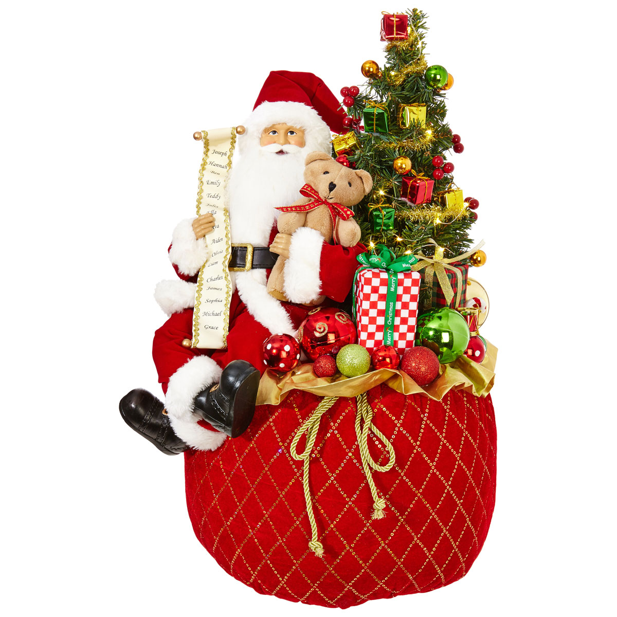 Lighted Toy Bag With Santa - 22.5 Inch Battery Operated