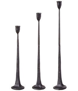 Black Iron Taper Candlestick Holders - Set of 3 From RAZ