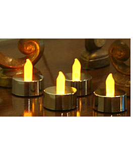 Metallic Silver and Gold LED TeaLight Set Of 4
