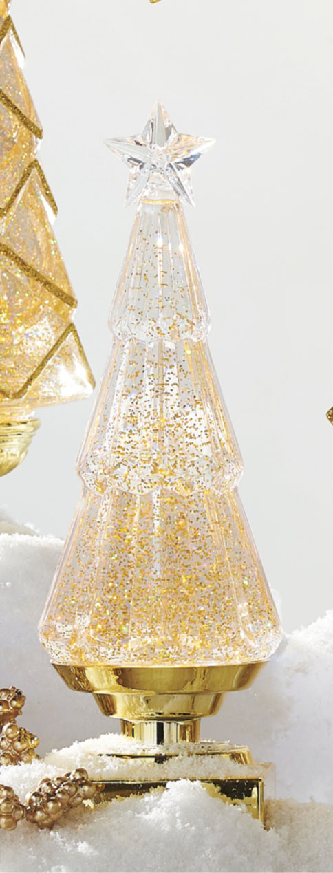 Medium Gold Glitter Glass Snow Globe