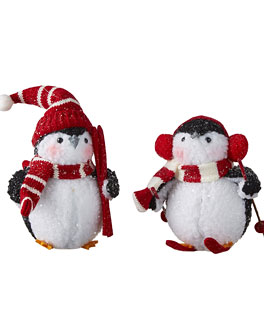 Skiing Penguin Figurines Set of 2 Ornaments