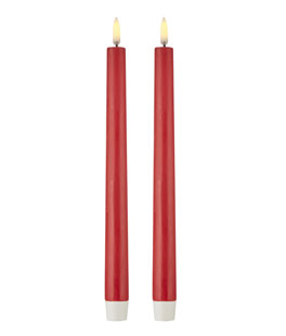 Uyuni 11 Inch Red Taper Candle Set of 2 - Remote Ready