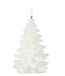 Uyuni 4 x 7 Inch White Christmas Tree Candle - Remote Ready