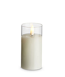 Clear Glass Flameless Candle 2 Inch x 4 Inch Ivory Votive - Remote Ready