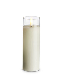 Clear Glass Flameless Candle 2 Inch x 6 Inch Ivory Votive - Remote Ready