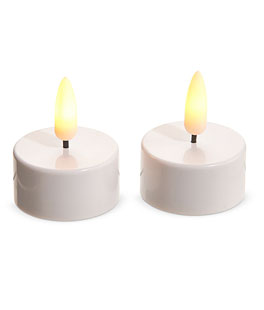 1.5 x 2 Inch  White Tealight Set 2 - Luminesce Flameless Candle Collection