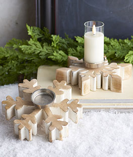 Snowflake Candle Holders - Set of 2 Assorted From RAZ