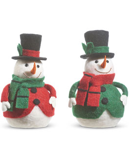 12 Inch Mr. Snowman Figurines Set of 2 Assorted - NEW 2024