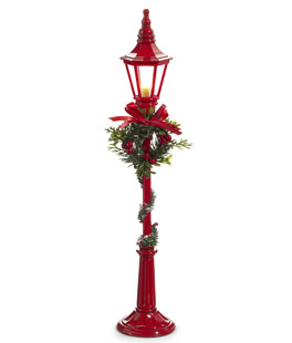 18.5" Lighted Red Lamppost - NEW 2024