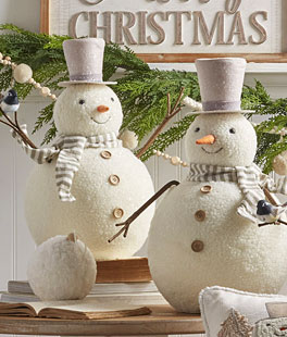 19.5 Inch Whimsical Snowman Figurines Set of 2 Assorted - New 2024