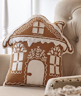 Gingerbread House Pillow 18" - NEW 2024