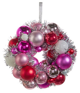 11 Inch Ball Wreath Ornament Blush and Silver - From RAZ New 2024