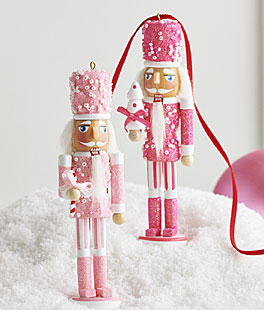 Pink Nutcracker Ornaments 6" - Set of 2  - NEW 2024