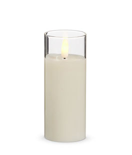 Clear Glass Flameless Candle 2 Inch x 5 Inch Ivory Votive - Remote Ready